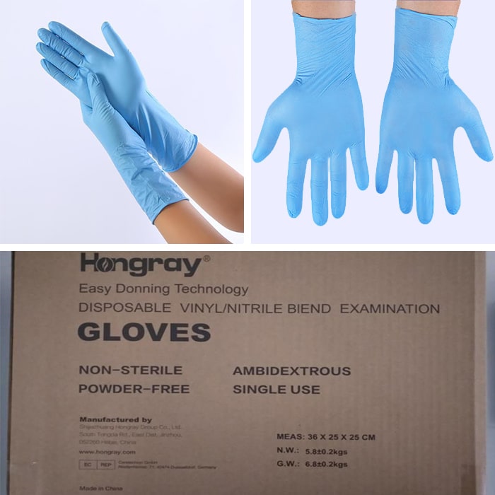 Blue Disposable Medical Nitrile Gloves